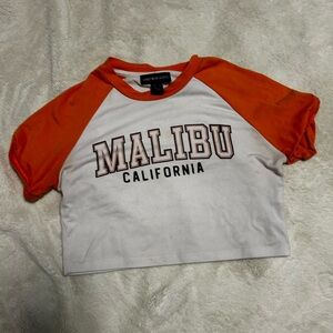 Orange and White Malibu California T-Shirt